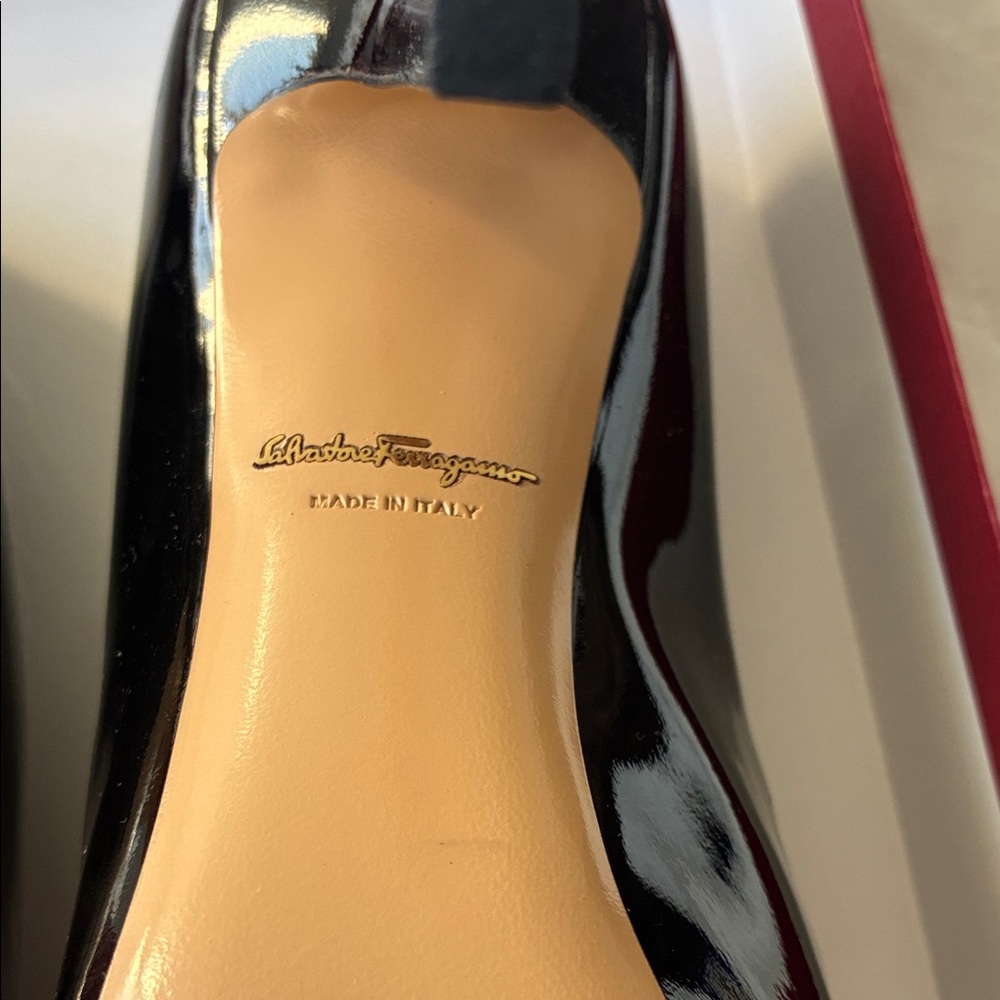 Salvatore Ferragamo Glossy Black Heels - Picture 5 of 9